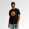 A young black male model wearing the black serengeti tee