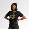 40 A female model wearing the Jungle Rhythm tee