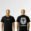 front and back of black mufasa tee