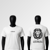Front and back of white mufasa tee